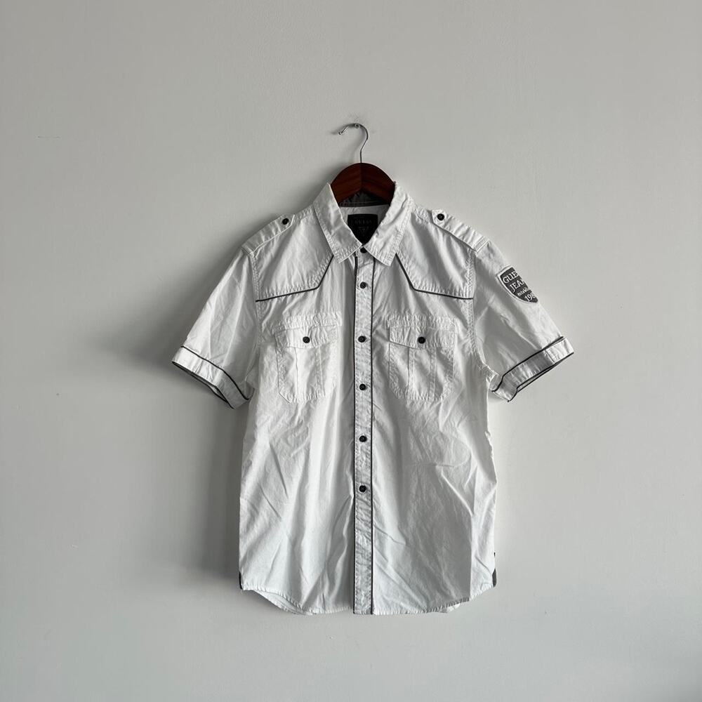 Vintage y2k 2000s Guess white button up shirt